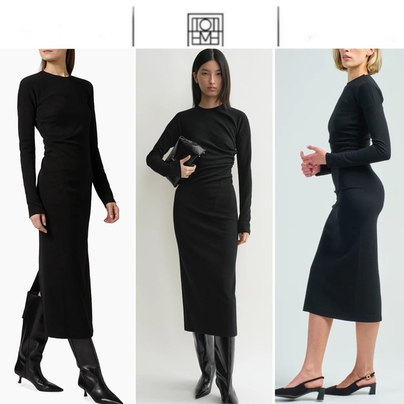 Toteme Dresses & Skirts - Toteme Twisted Jersey Midi Dress Elegant Black Dress Sz S 690$
